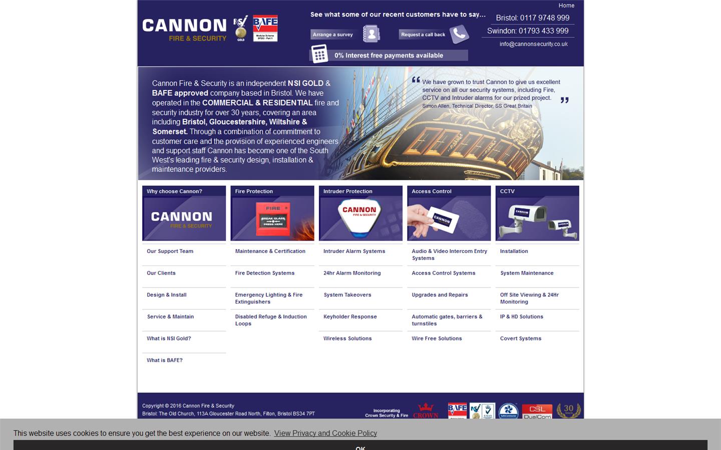 Cannon Fire & Security Website