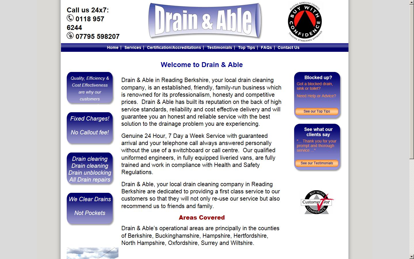 Drain & Able Website