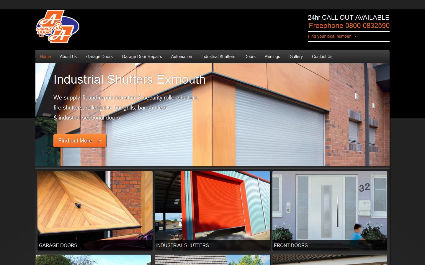 A & A Garage Doors Ltd Website