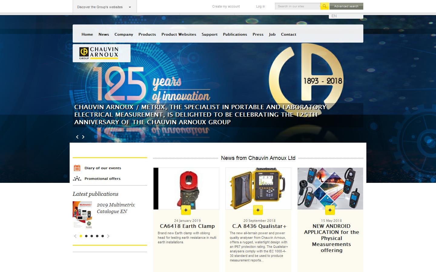 Chauvin Arnoux UK Ltd Website