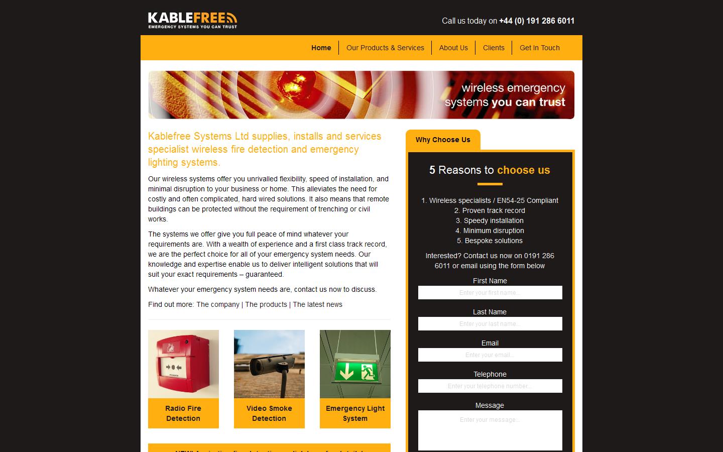 Kablefree Systems Ltd Website