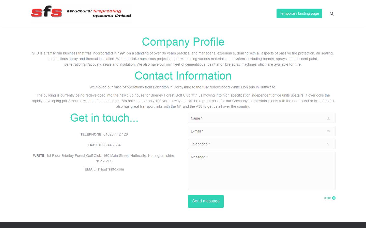 Structural Fireproofing Systems Ltd Website