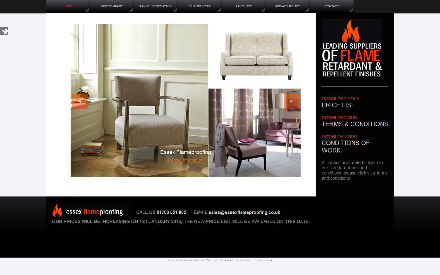 Essex Flameproofing Ltd Website