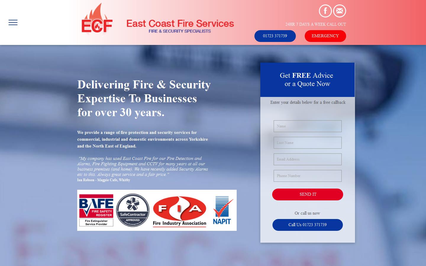 East Coast Fire Services Ltd Website