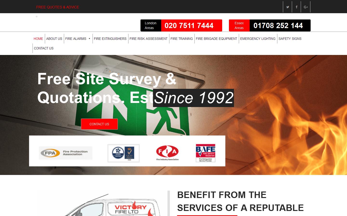 Victory Fire Website