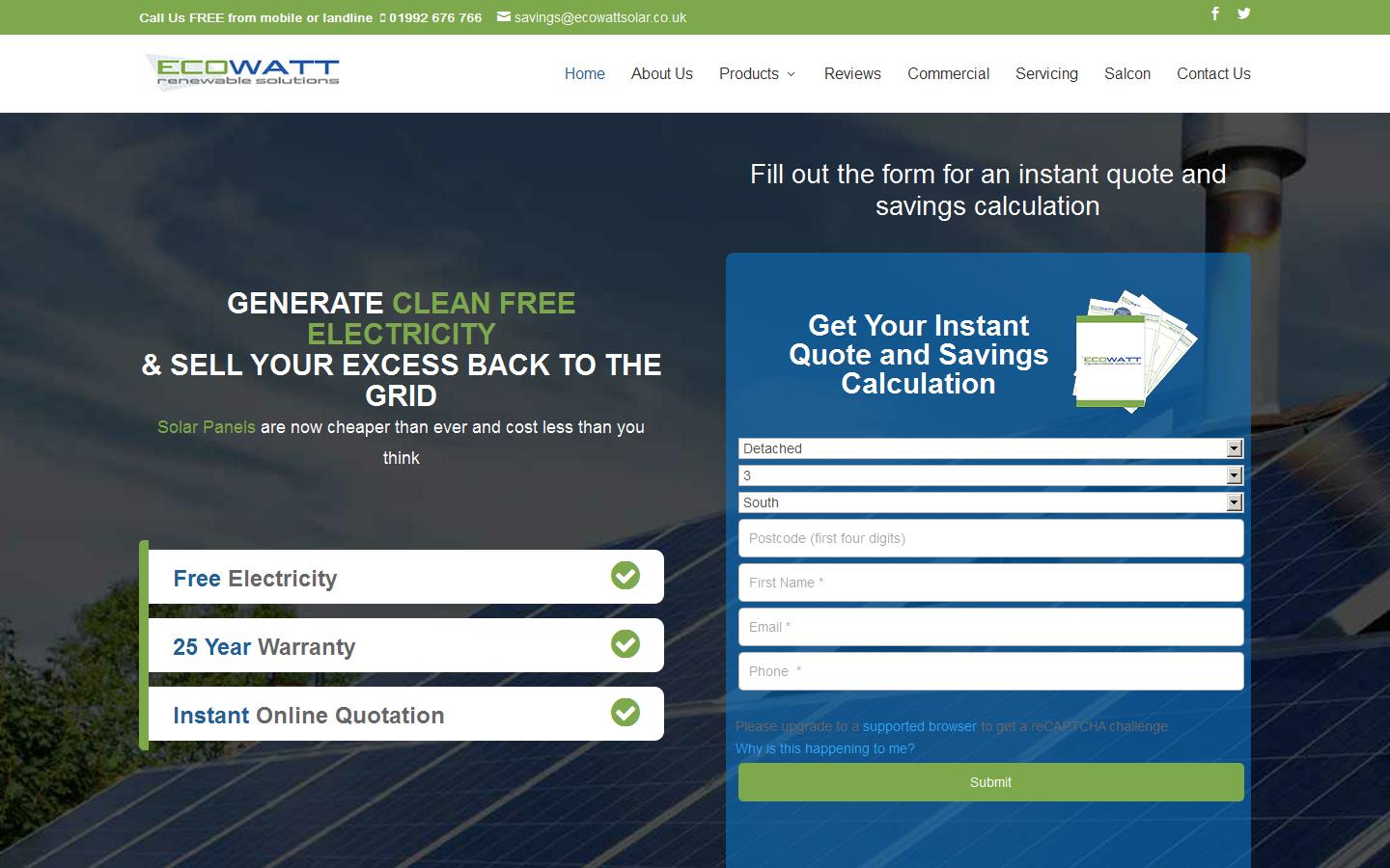 Ecowatt Renewable Solutions Website