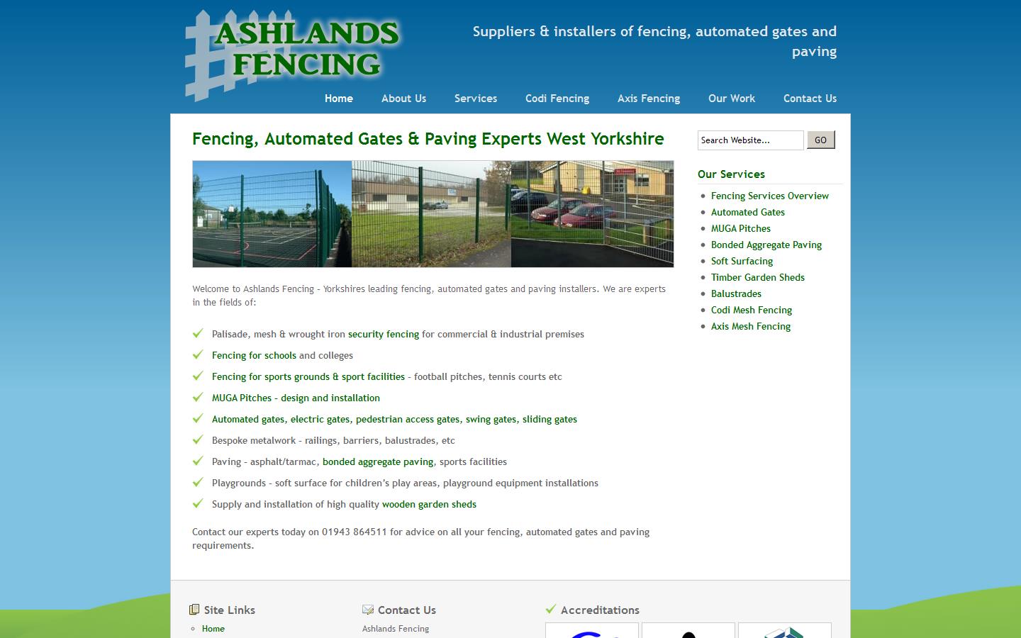Ashlands Fencing Ltd Website