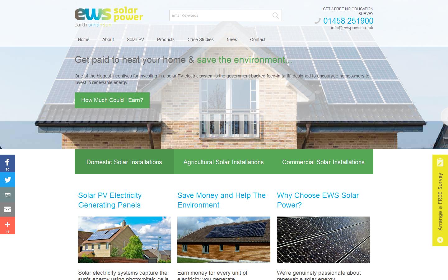 E W S Solar Power Website