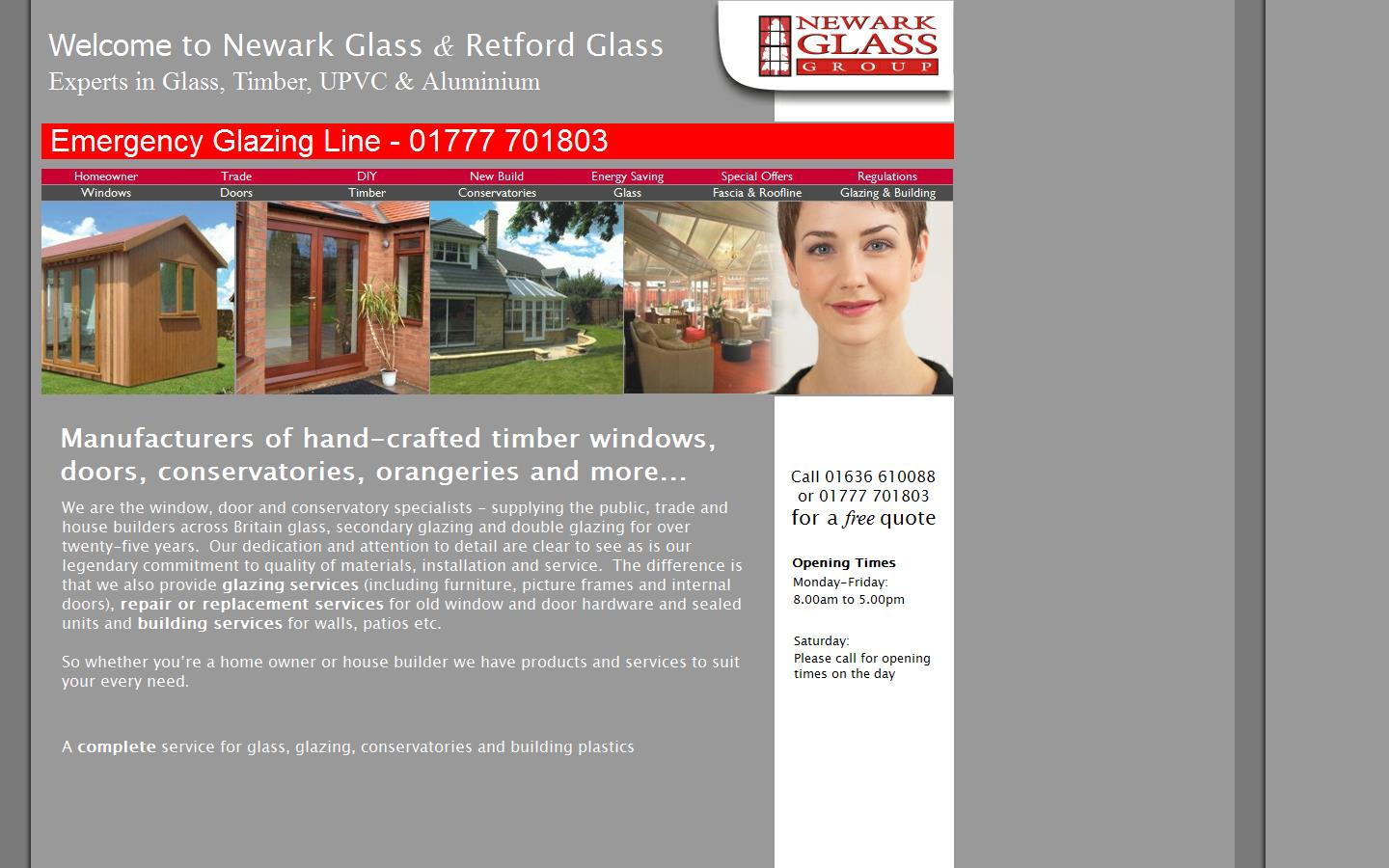 Newark Glass & Retford Glass Website