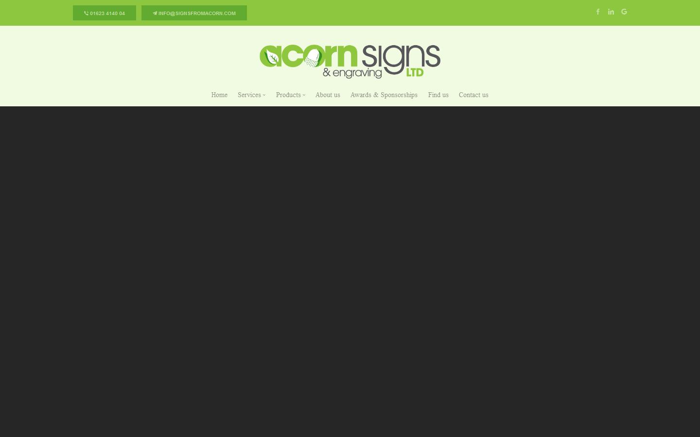 Acorn Signs & Engraving Ltd Website