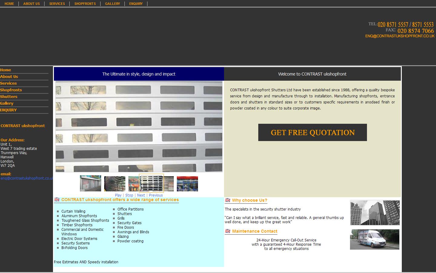 Contrast UK Shopfront Website