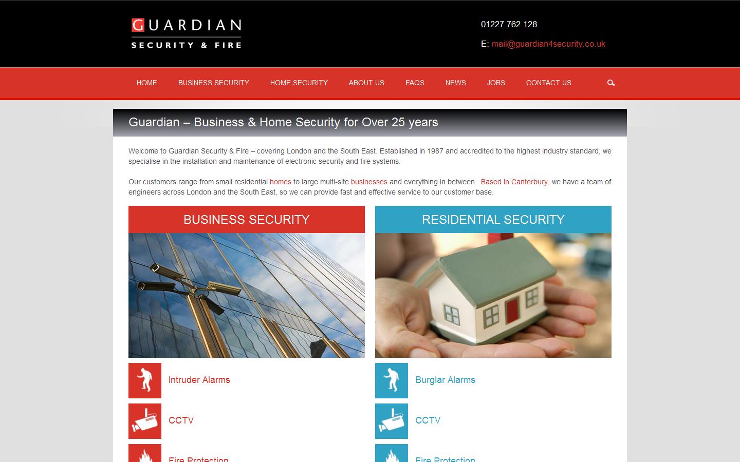 Guardian Security & Fire Ltd Website