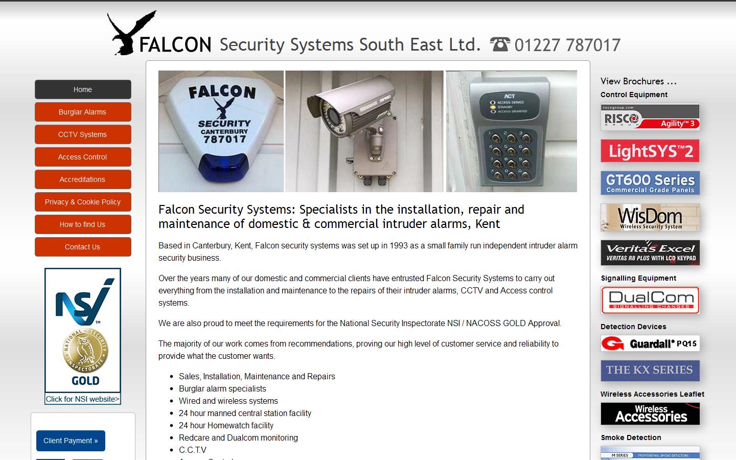 Falcon Security Systems South East Ltd Website