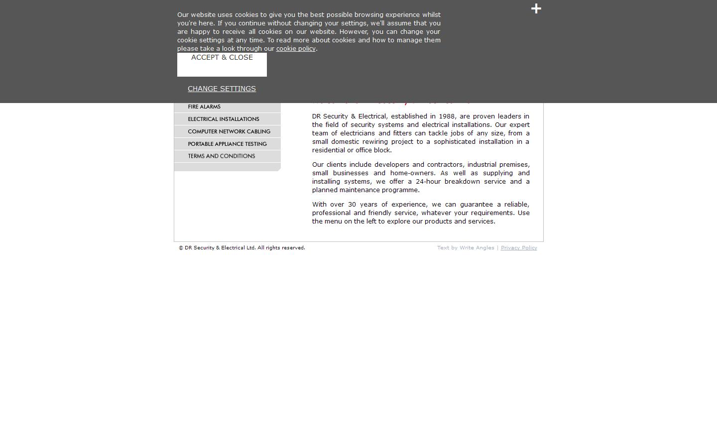 D R Security & Electrical Ltd Website