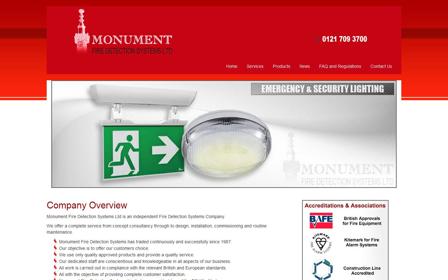 Monument Fire Detection Systems Ltd Website