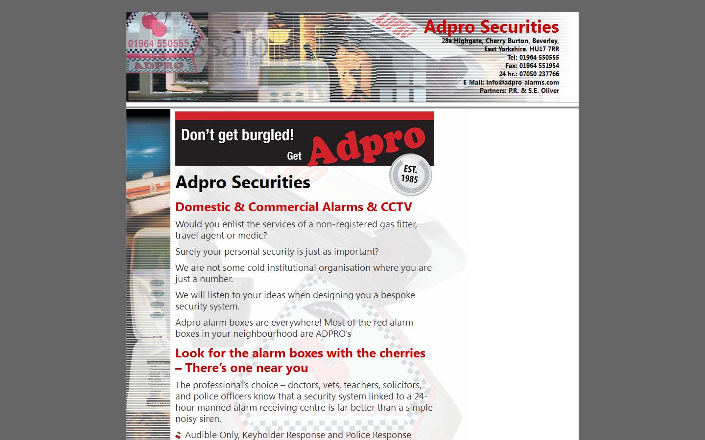 Adpro Securities Website