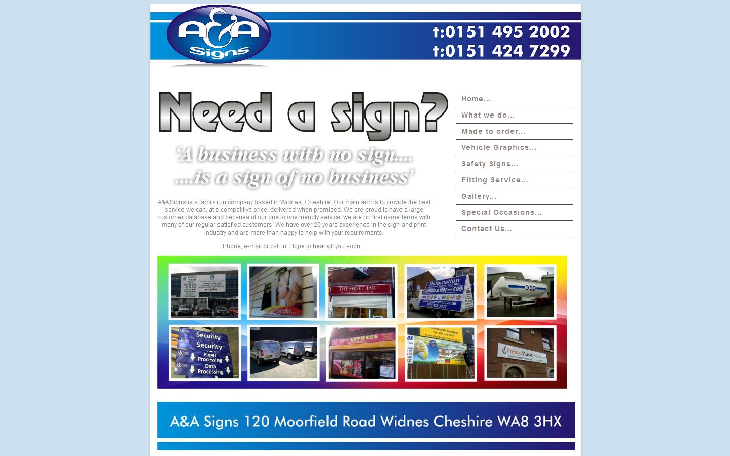 A & A Signs Website