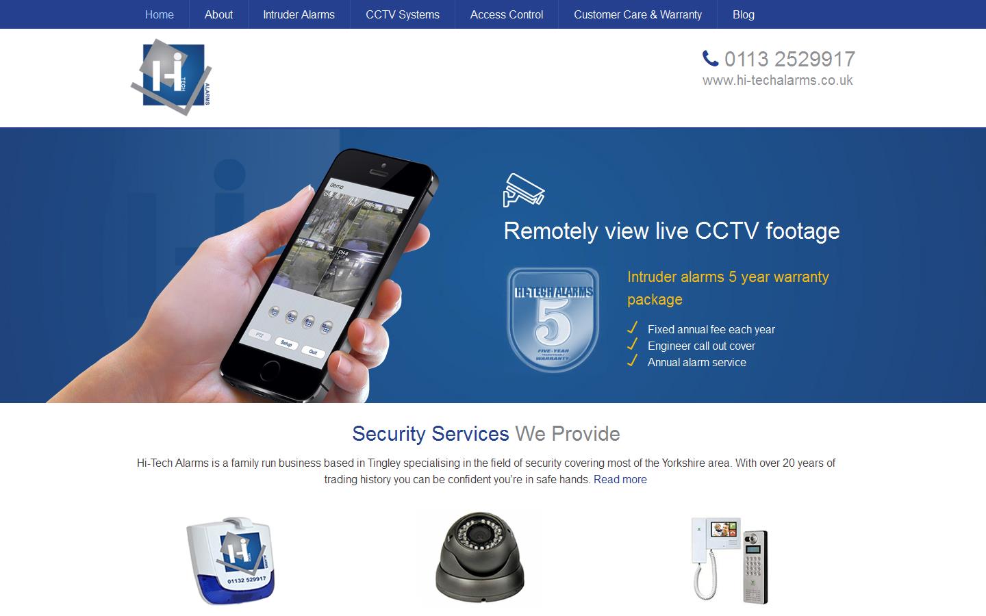 Hi-tech Alarms Website