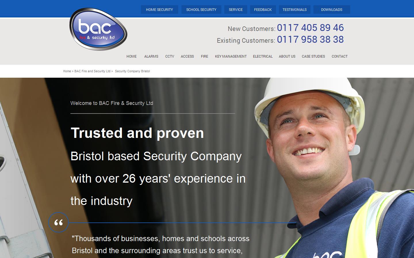 B A C Fire & Security Website