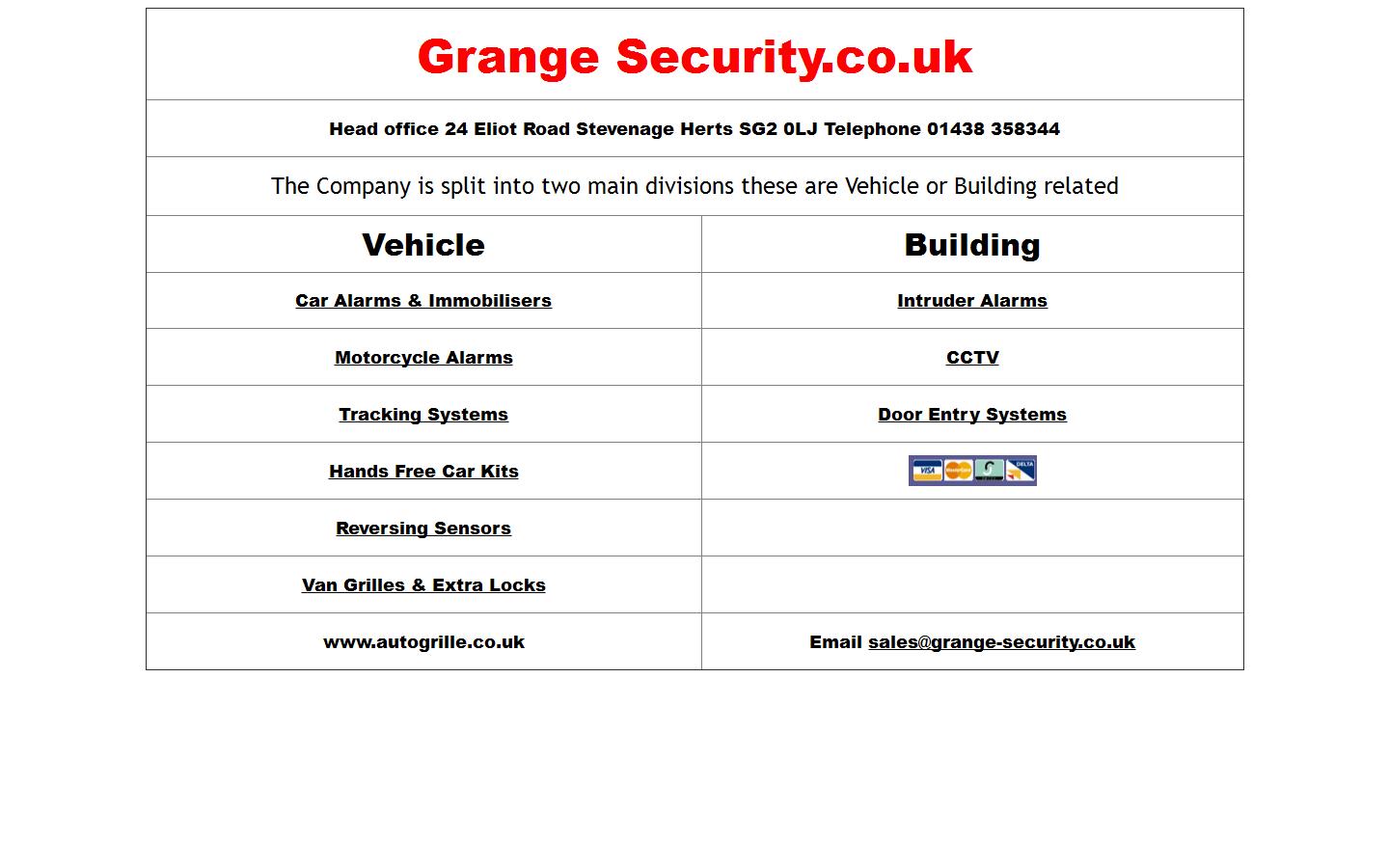 Grange Security Website