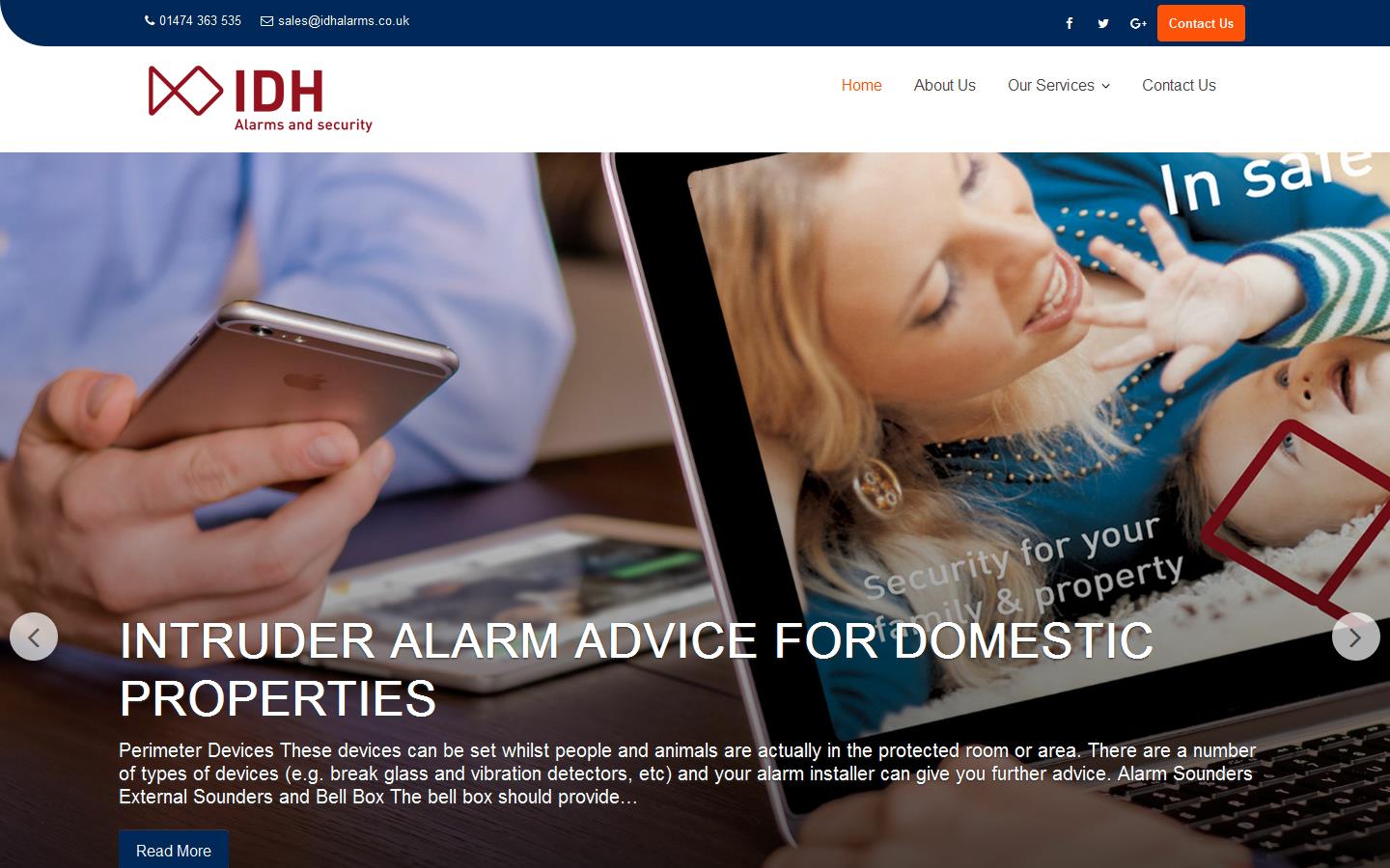 IDH Alarms Co. Ltd Website