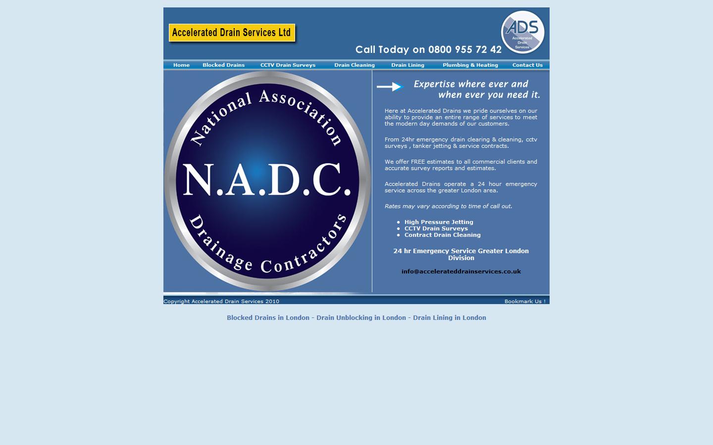 Acceleraated Drains UK Ltd Website