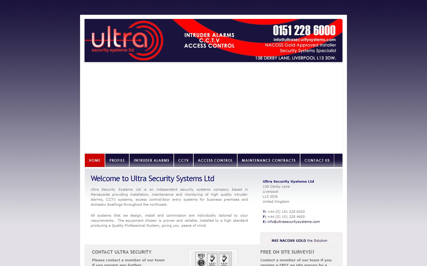 Ultra Security Systems Ltd Website