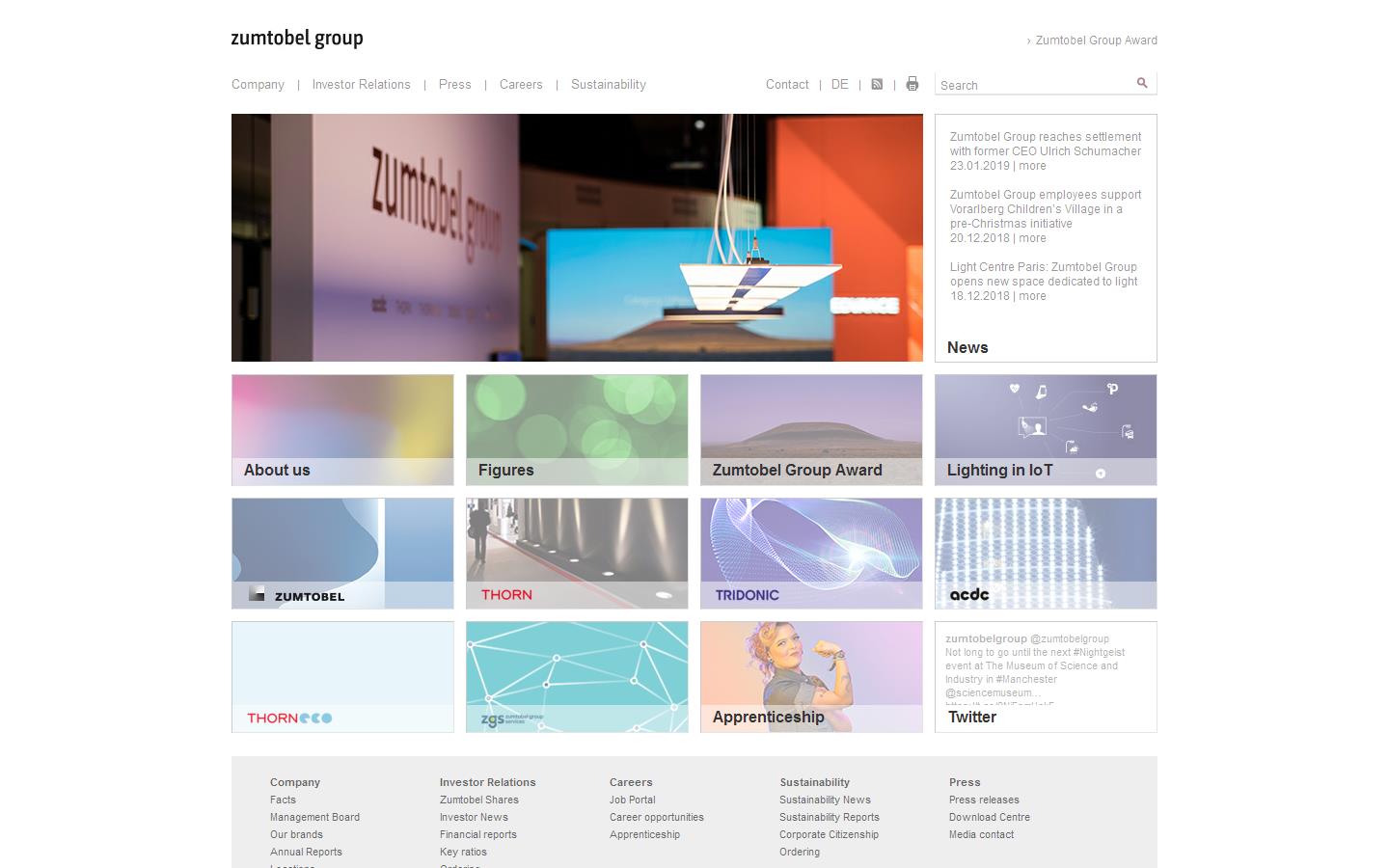 Zumtobel Group Website