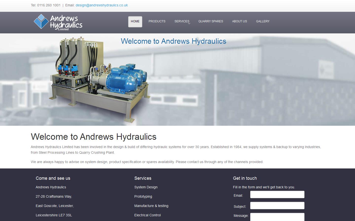 Andrews Hydraulics Ltd Website