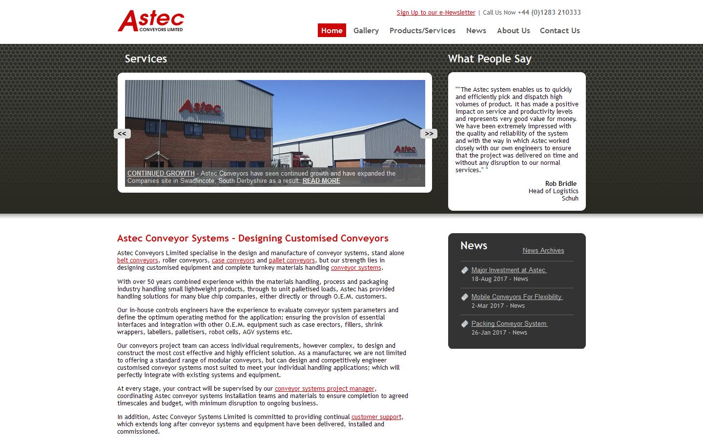 Astec Conveyors Ltd Website