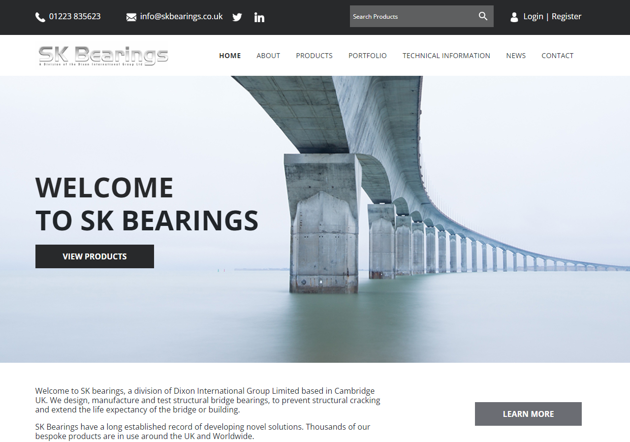 S K Bearings Website