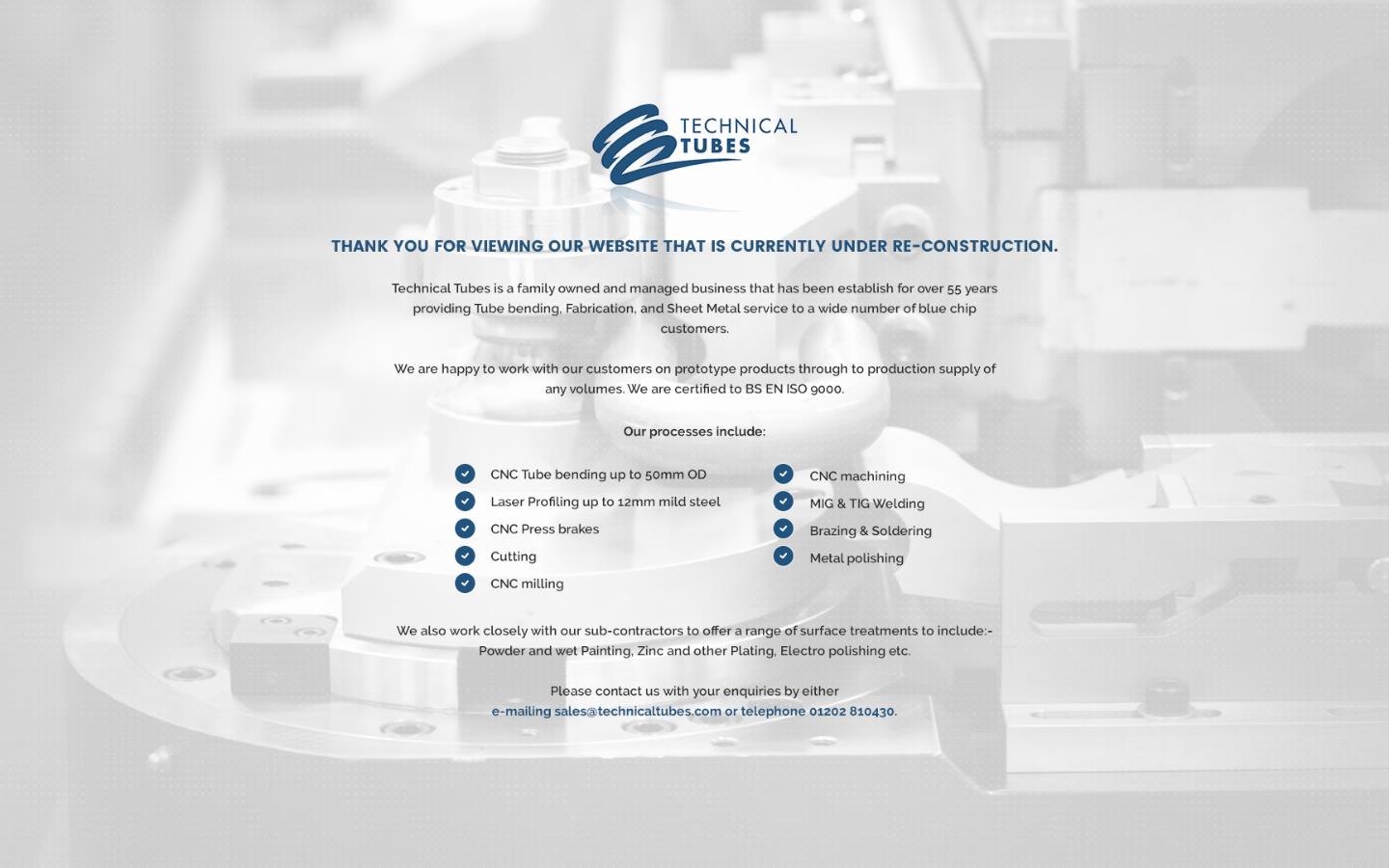 Technical Tubes Ltd Website