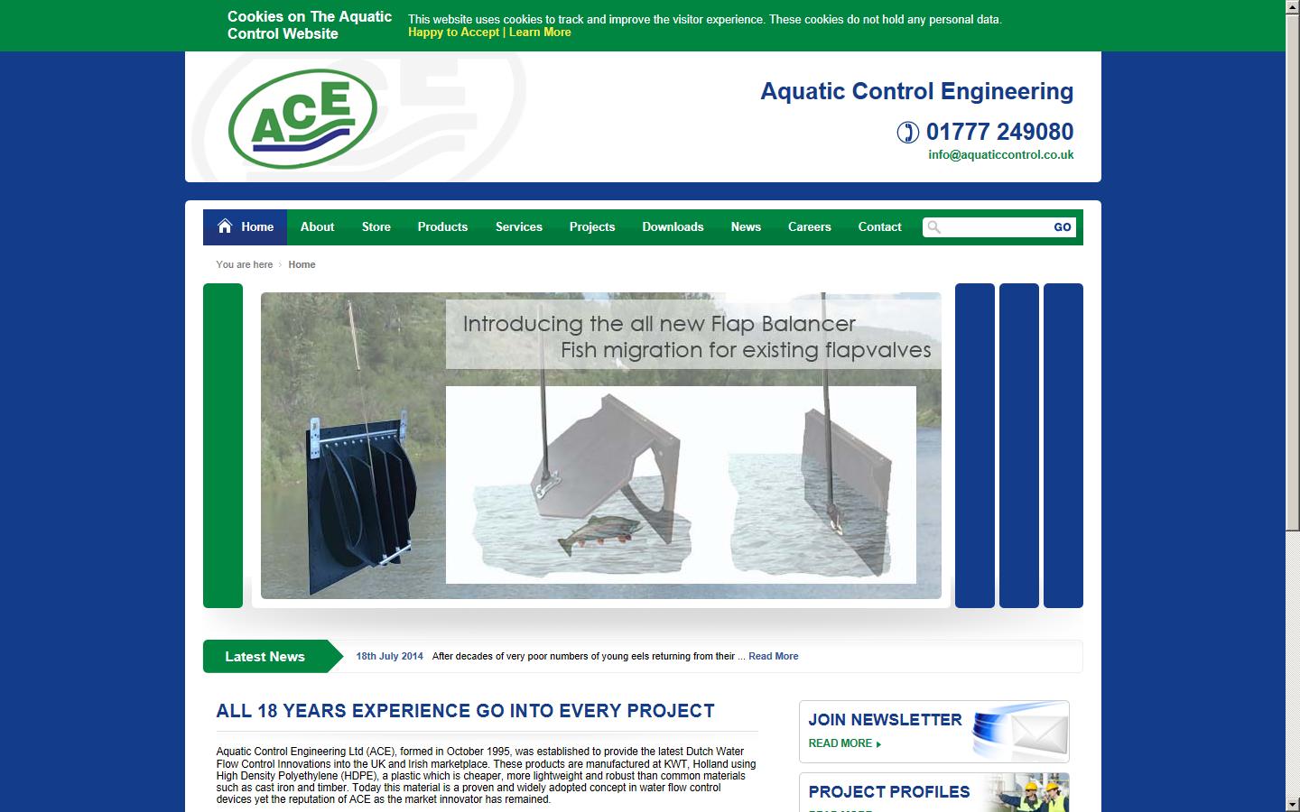 Aquatic Control Engineering Ltd Website