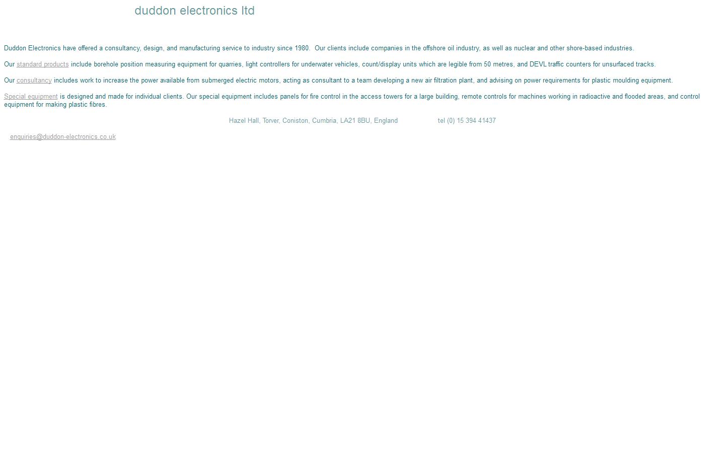 Duddon Electronics Ltd Website