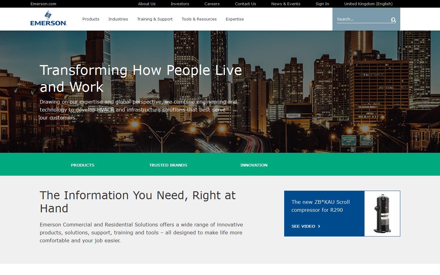 Emerson Climate Technologies Ltd Website
