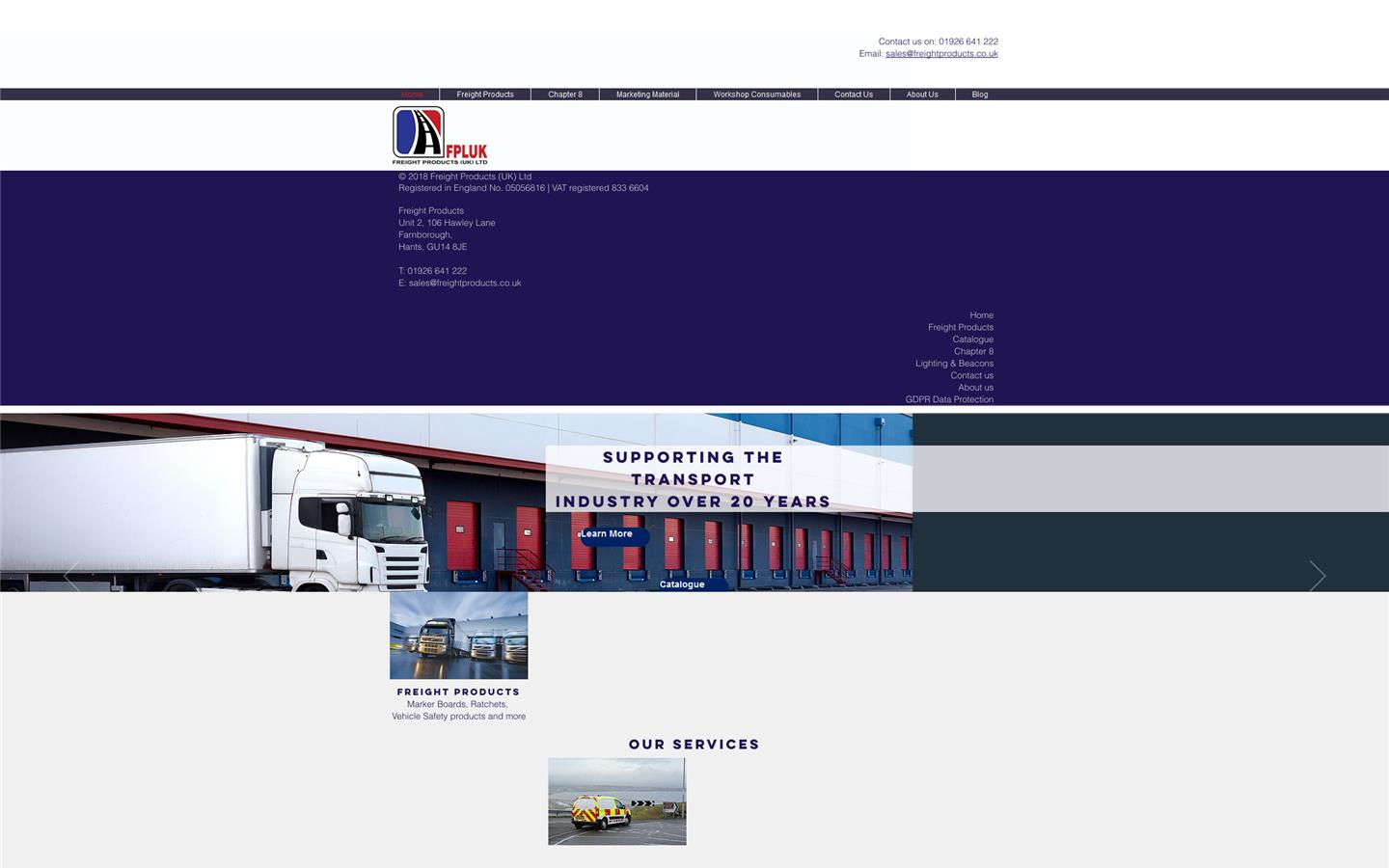 Freight Products Ltd Website