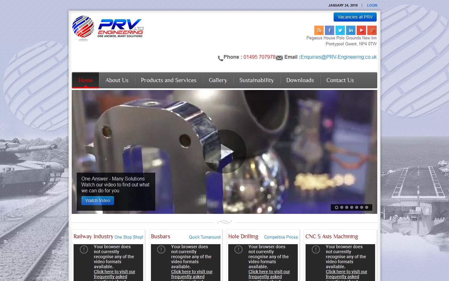 P R V Engineering Ltd Website