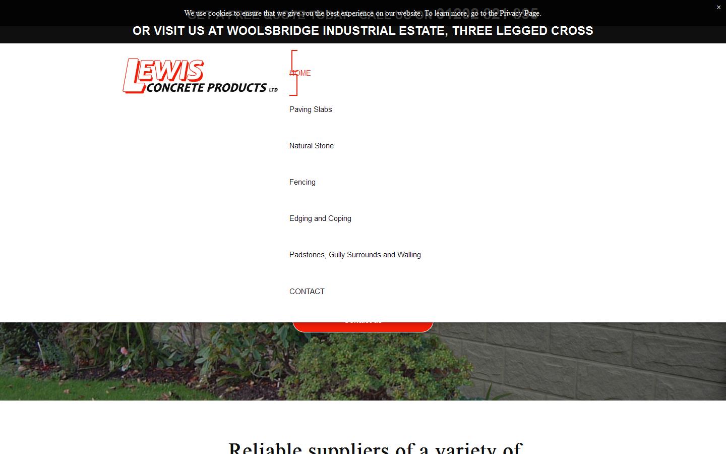 Lewis Concrete Products Website