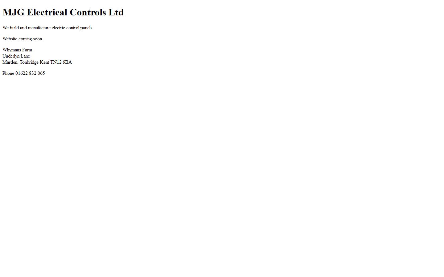 M J G Electrical Controls Ltd Website