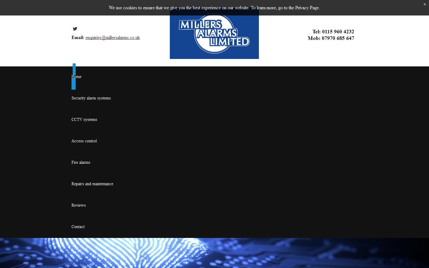 Millers Alarms Ltd Website