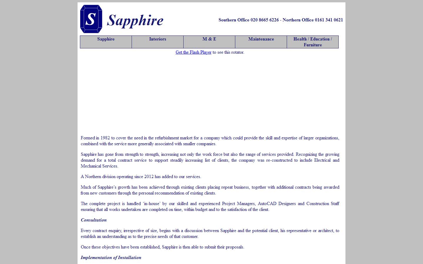 Sapphire Contractors Website