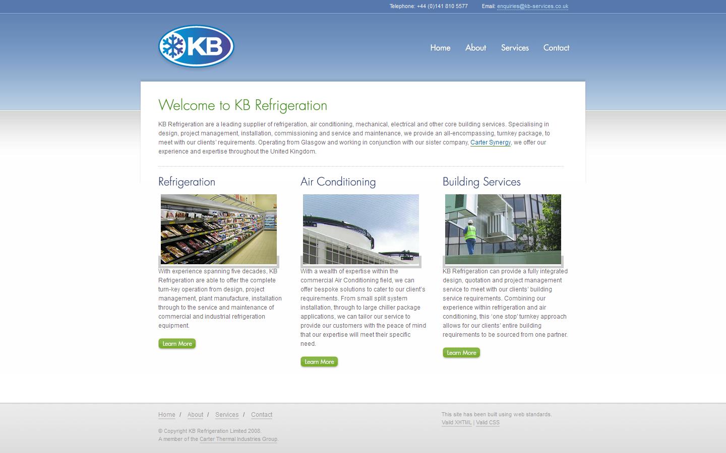 K B Refrigeration Website