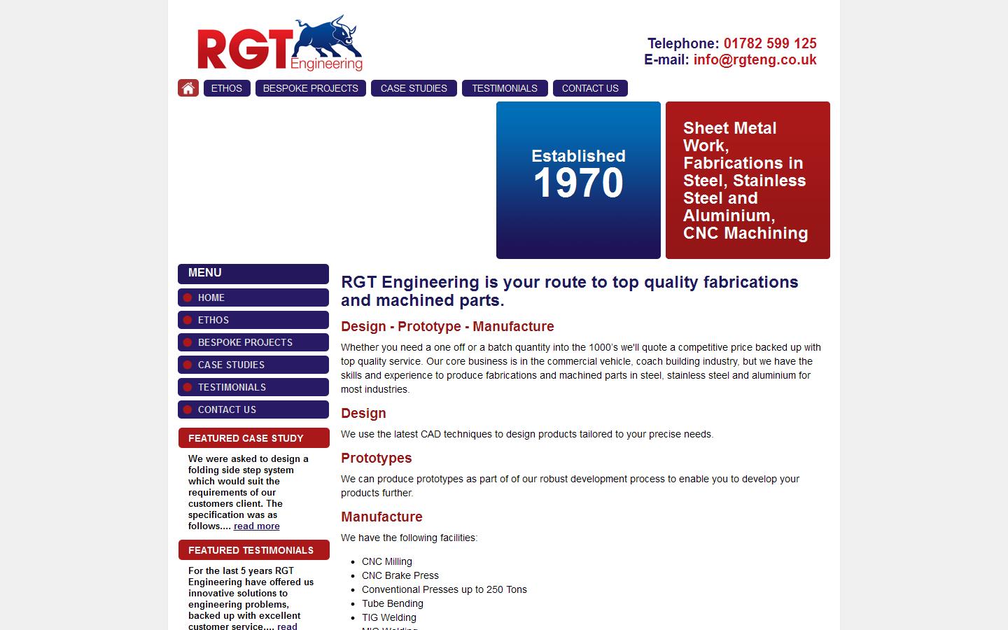 R G T Engineering Website