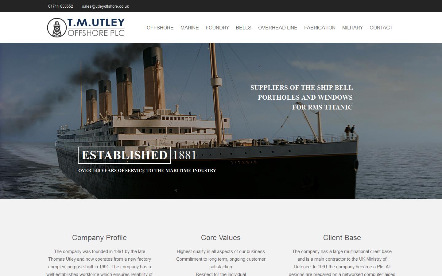 T M Utley Offshore Plc Website