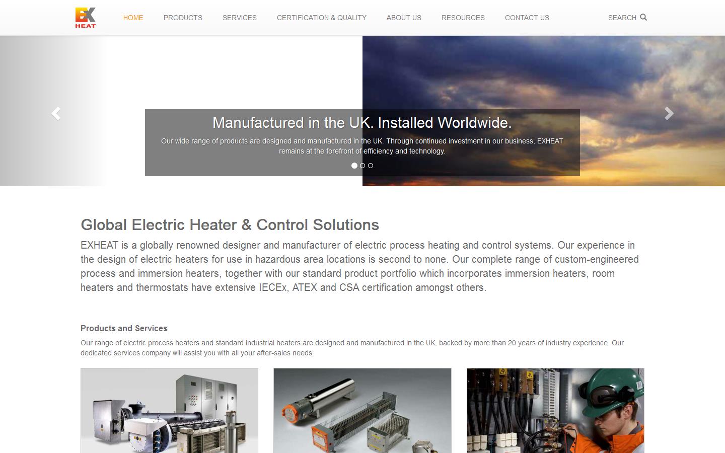 E X Heat Ltd Website