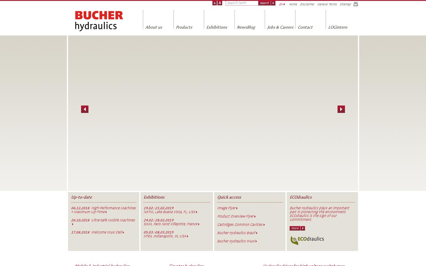 Bucher Hydraulics Website