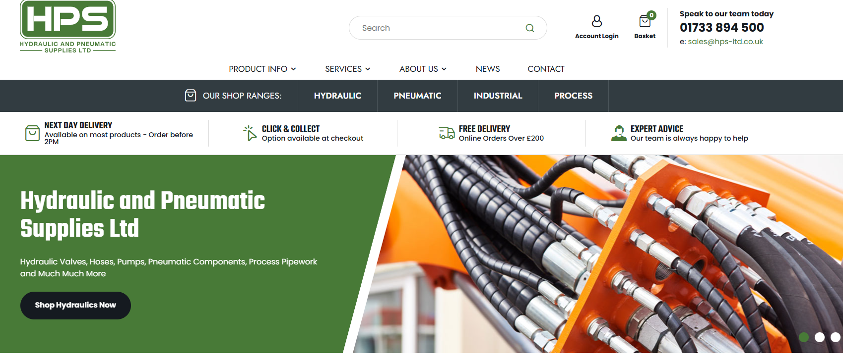 Hydraulic & Pneumatic Supplies Ltd Website