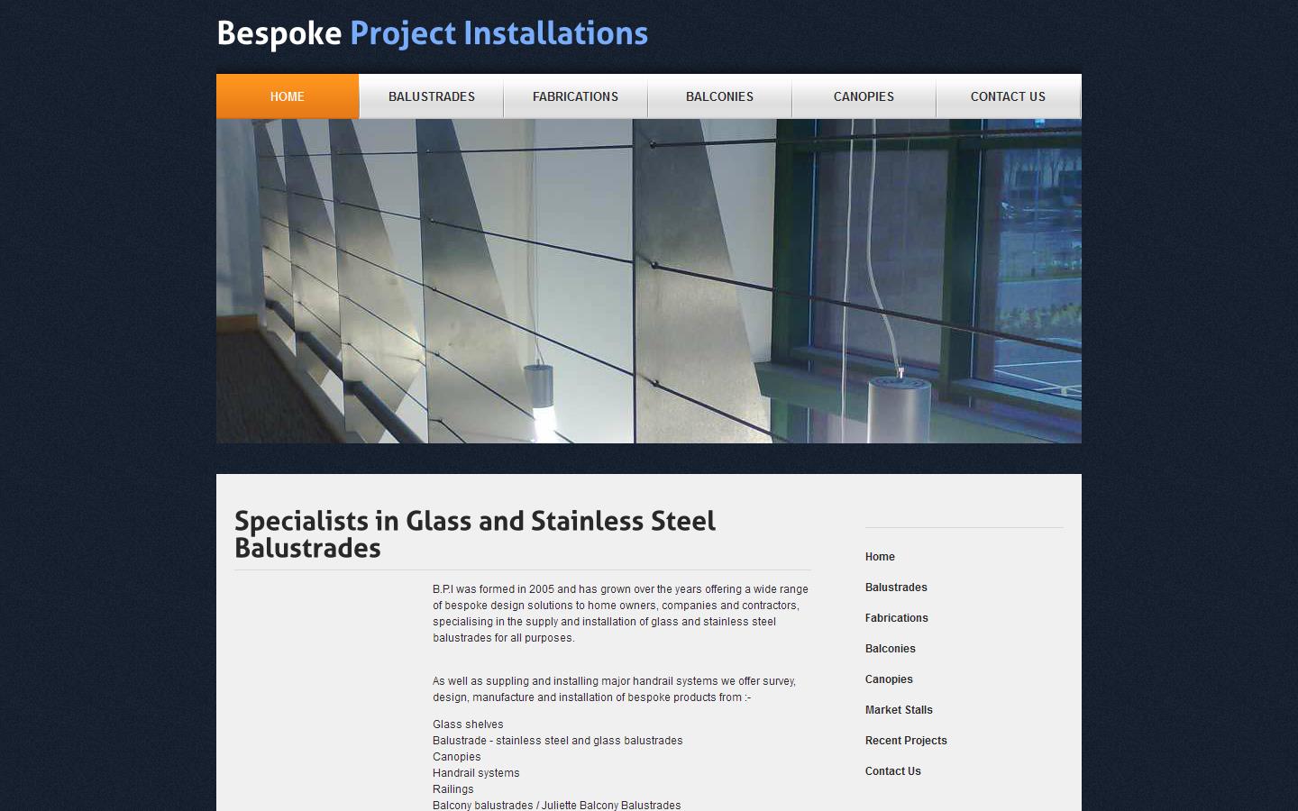 Bespoke Project Installations Website