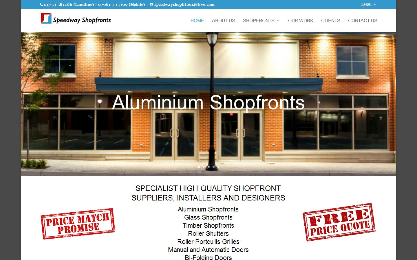 Speedway Shopfitters Website