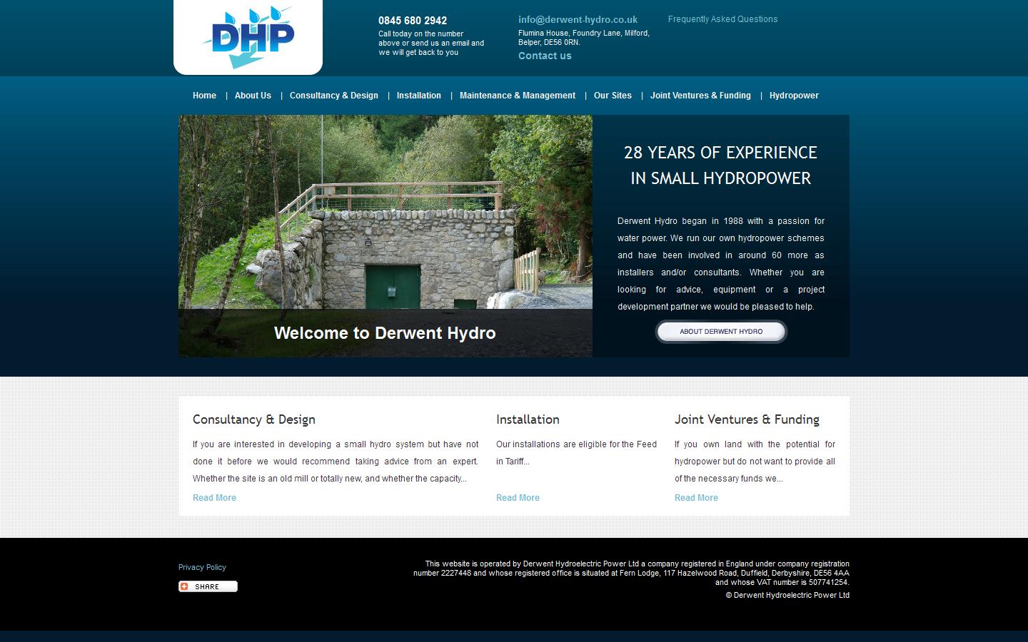 Derwent Hydroelectric Power Ltd Website